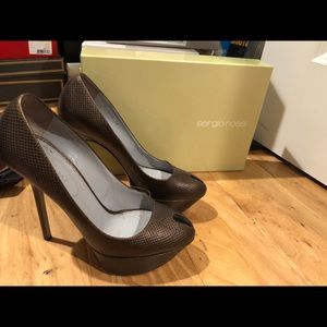 Sergio Rossi peep toe platform pumps without box